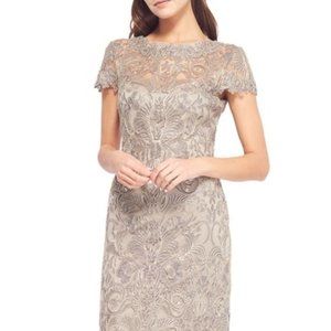 Tadashi Silver detail Overlay Scalloped Dress 10